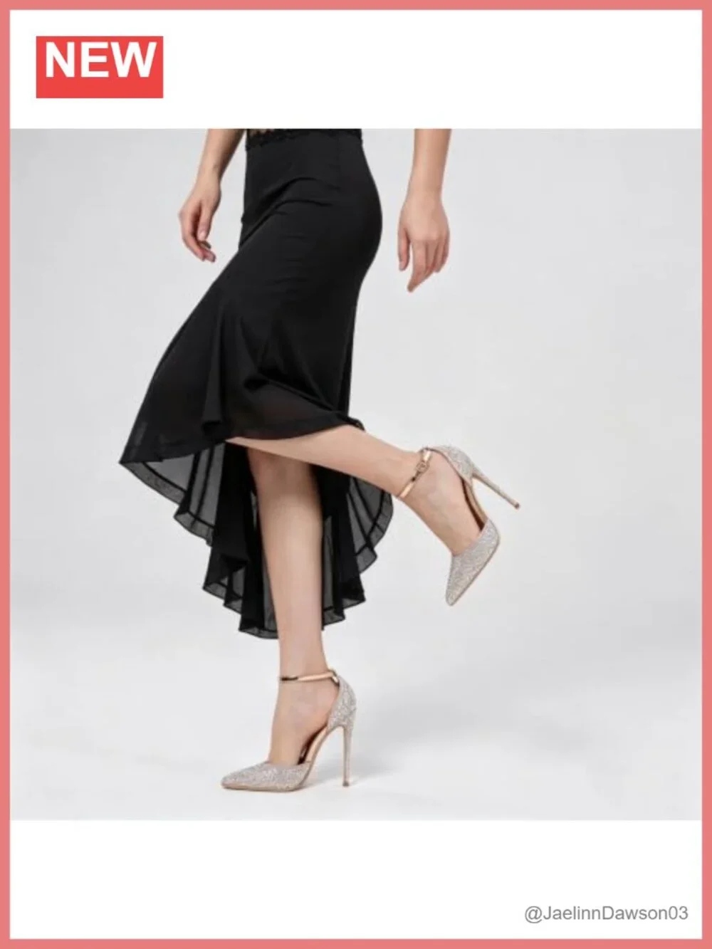 Stiletto Heels Pumps Pointed Toe Rhinestone Ankle Strap